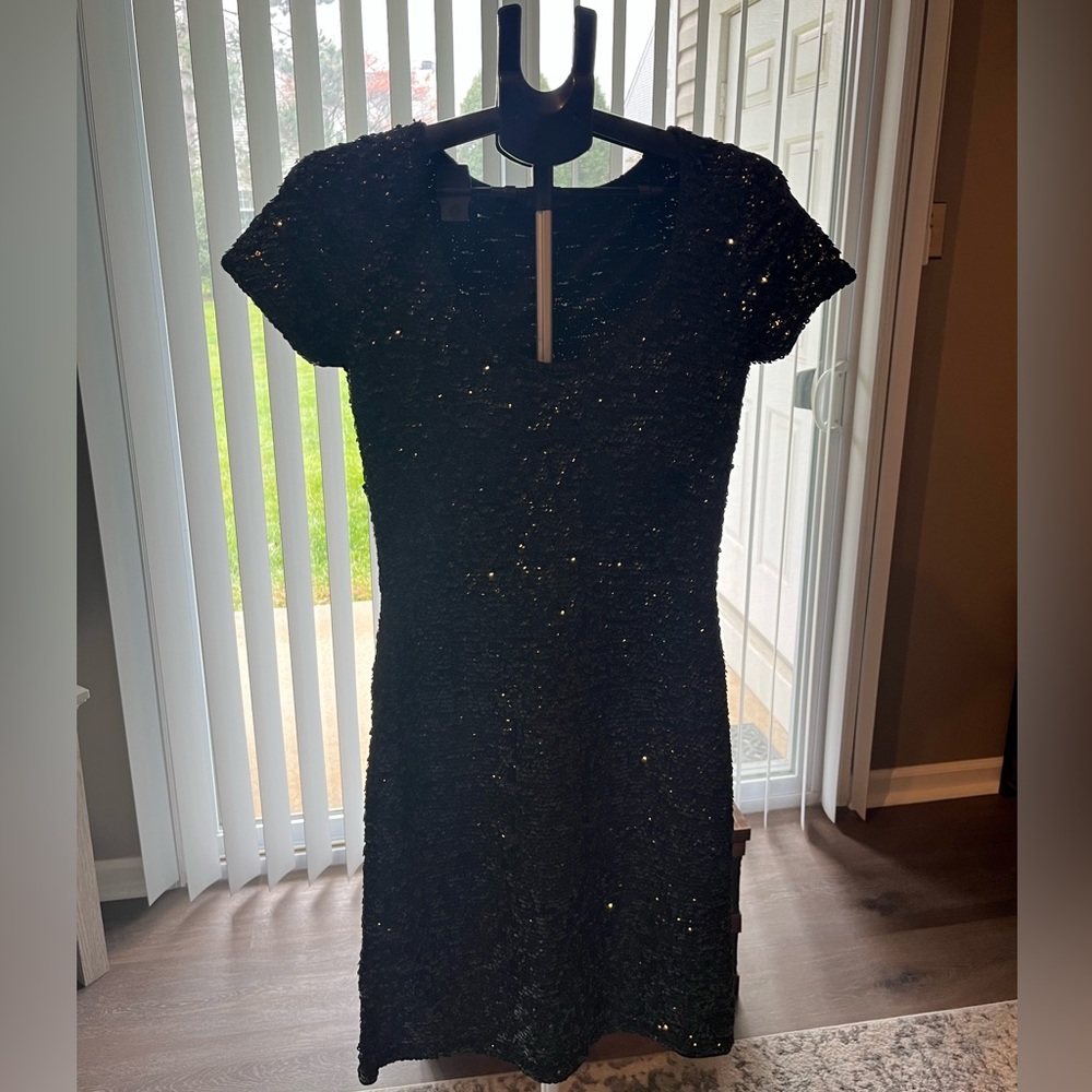 Black Betsey Johnson Sequined Mini Dress